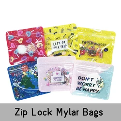 10pc Cartoon 3.5g Reusable Big Laser Storage Bag Mylar Waterproof Plastic POUCH Cookie Spice Powder Ziplock Bags Packing Pouches