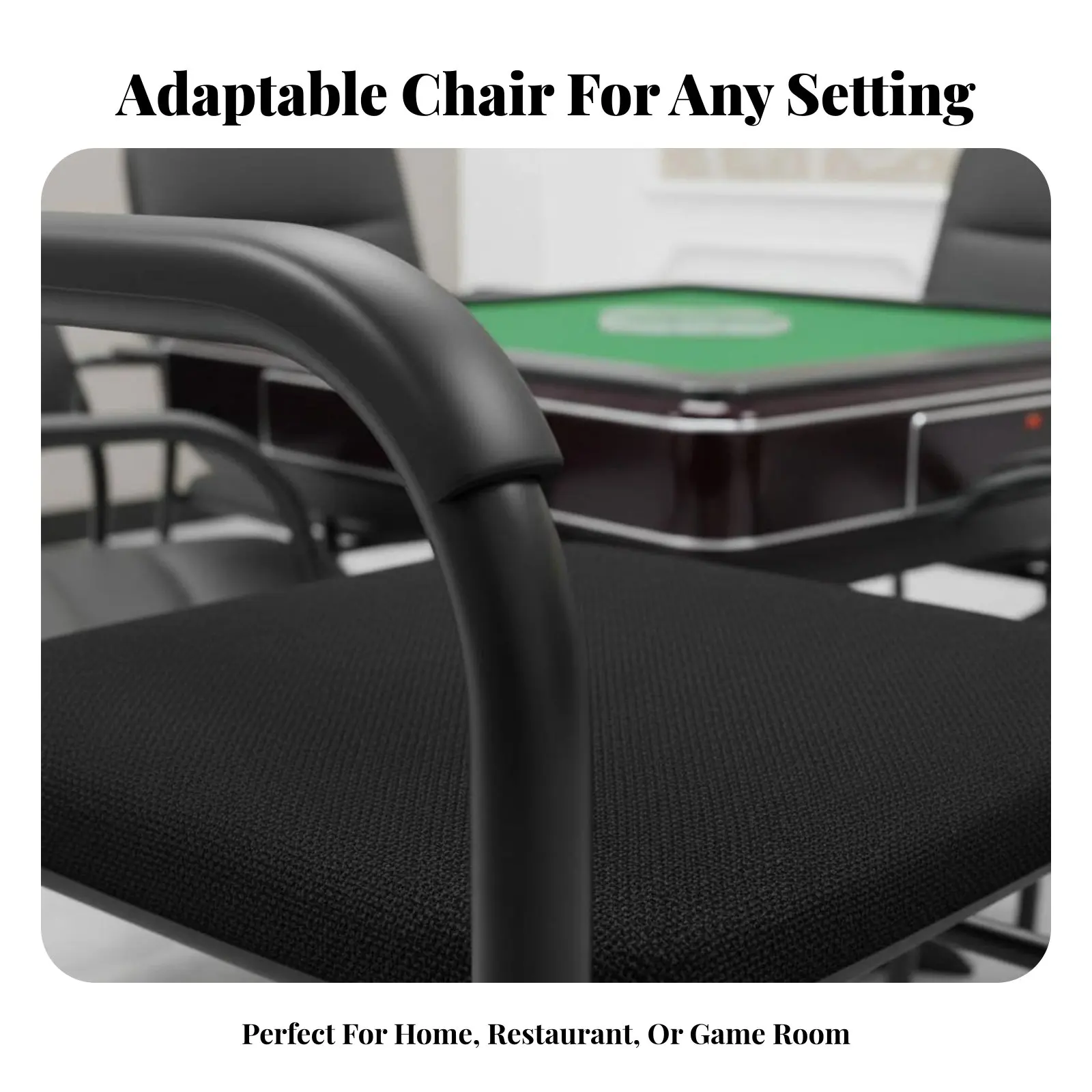 

Mahjong Chair High-Resilience Padding Padded Rear Rest Armchair Metal Frame Utility Chair Re Informationmation Mation Ced Legs