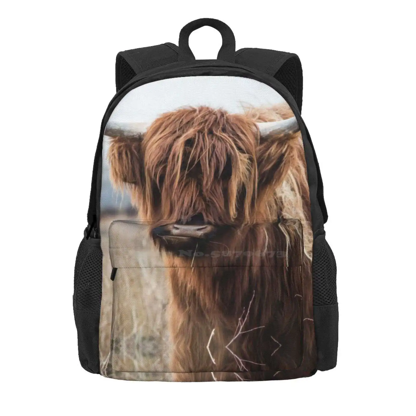 Yak In The Netherlands Hot Sale Schoolbag Backpack Fashion Bags Yak Bull Cow Nature Animal Winter Netherlands