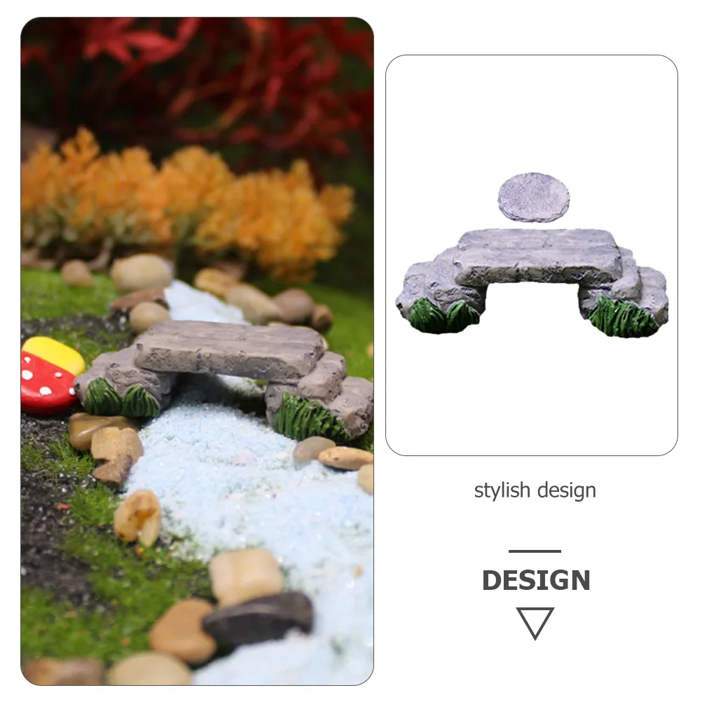 

Mushroom Pedal Ornament Fairy Gardens Stepping Stone Tiny House Resin Model Miniature Stepping Stone Miniature Mini Resin Bridge