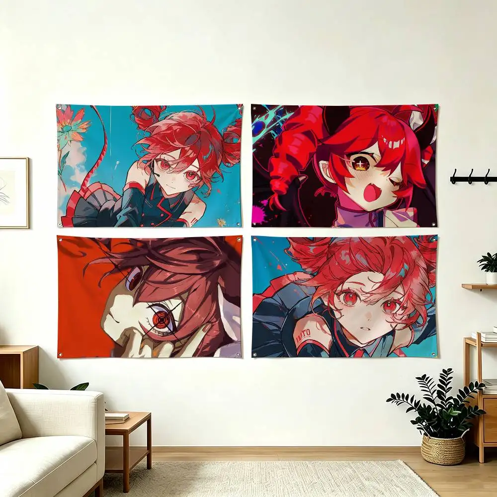 K-Kasane Teto Virtual Singer Flag Suitable For Party Club Outdoor Interior Wall Decoration Banner Fans Gift