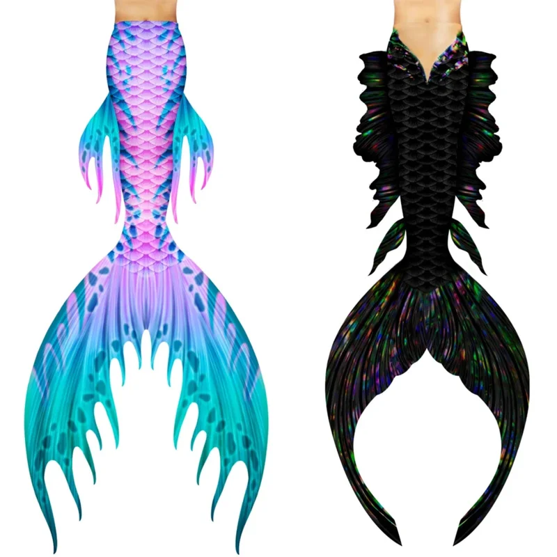 Mermaid Tail Cosplay Costume Adult Kids Customize Swimable Mermaid Tails with Monofin Swimming Bathing Suit 3Piece Bikinis Set U