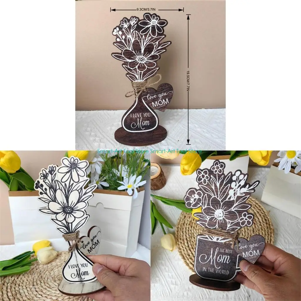 E1PB Desk Flower Table Decors Mother Day Christmas Birthday Present Sign
