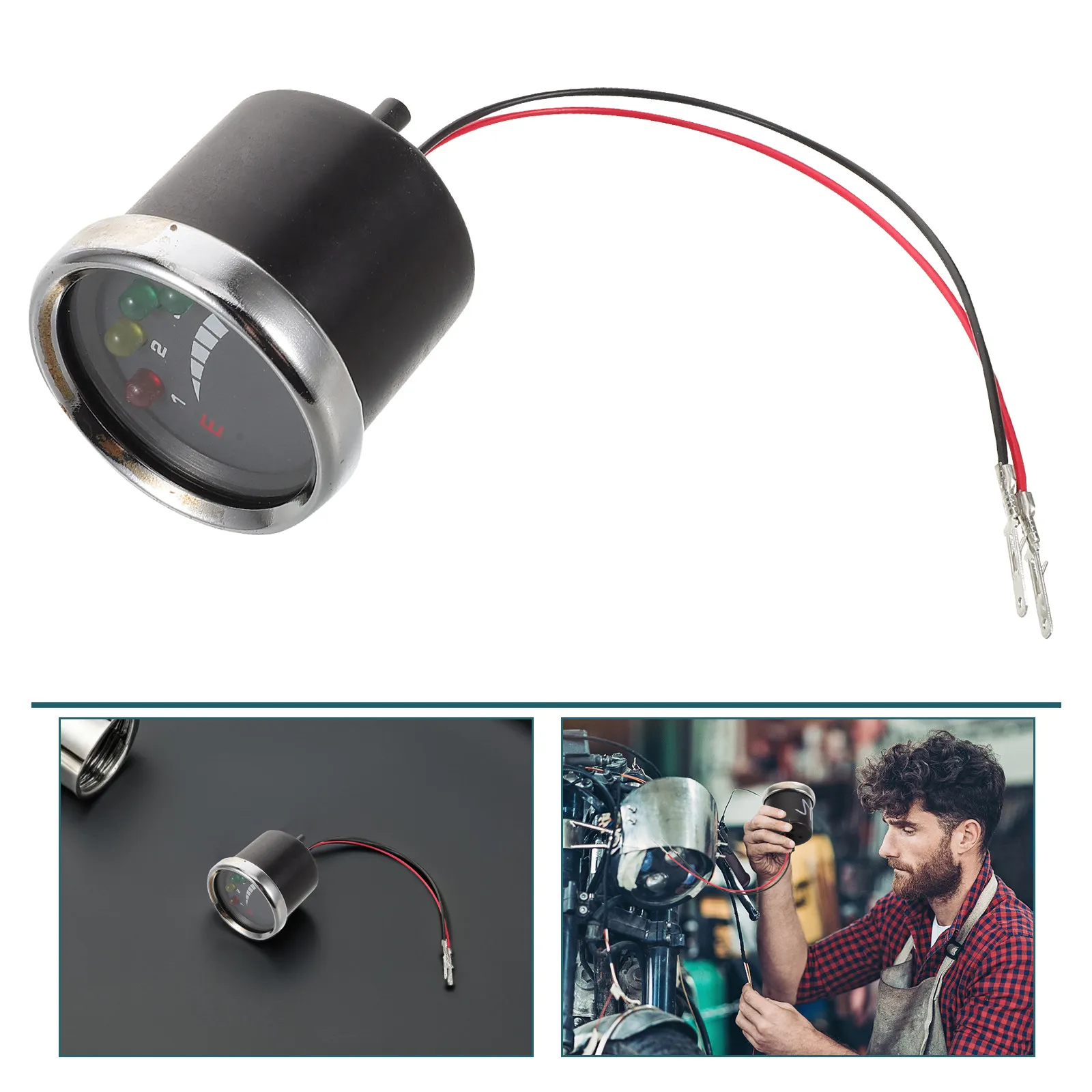 

Mini Waterproof Motorcycle Voltmeter LCD Battery Voltage Display Universal 24V E-Bike Scooter Battery Monitor Power Meter