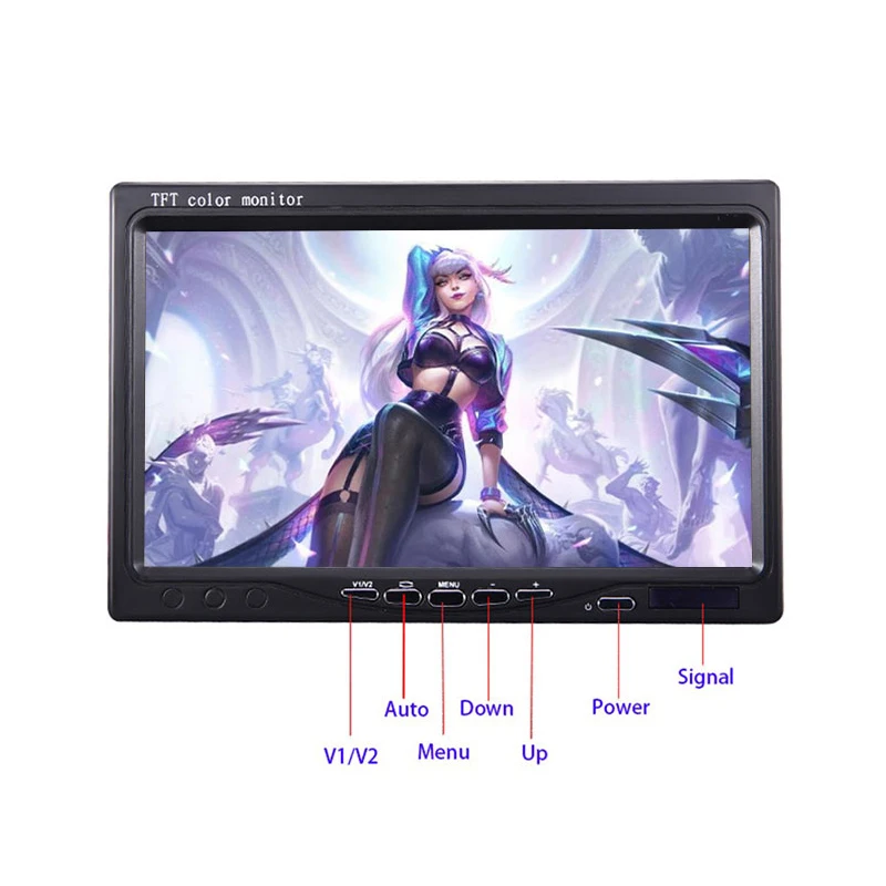 7-inch Car Monitor LED Display Screen,Aviation Head Cable  IR Night Rear View Camera,Suitable For Bus Truck RV Caravan Trailers