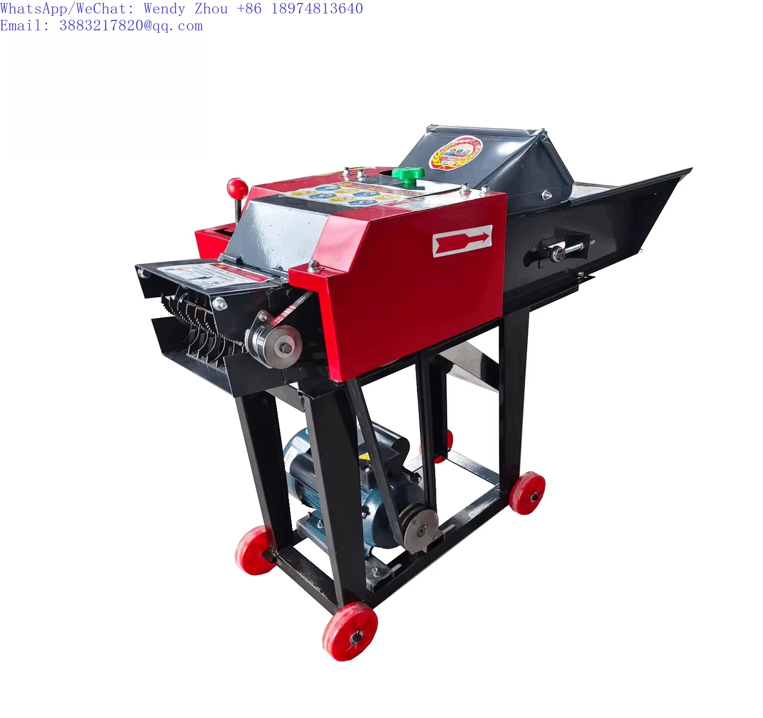 New Chuff Straw Crusher Poultry Animal Cattle Feed Making Grass Shredder Silage Chopper Hay Fodder Forage Chaff Cutter Machine