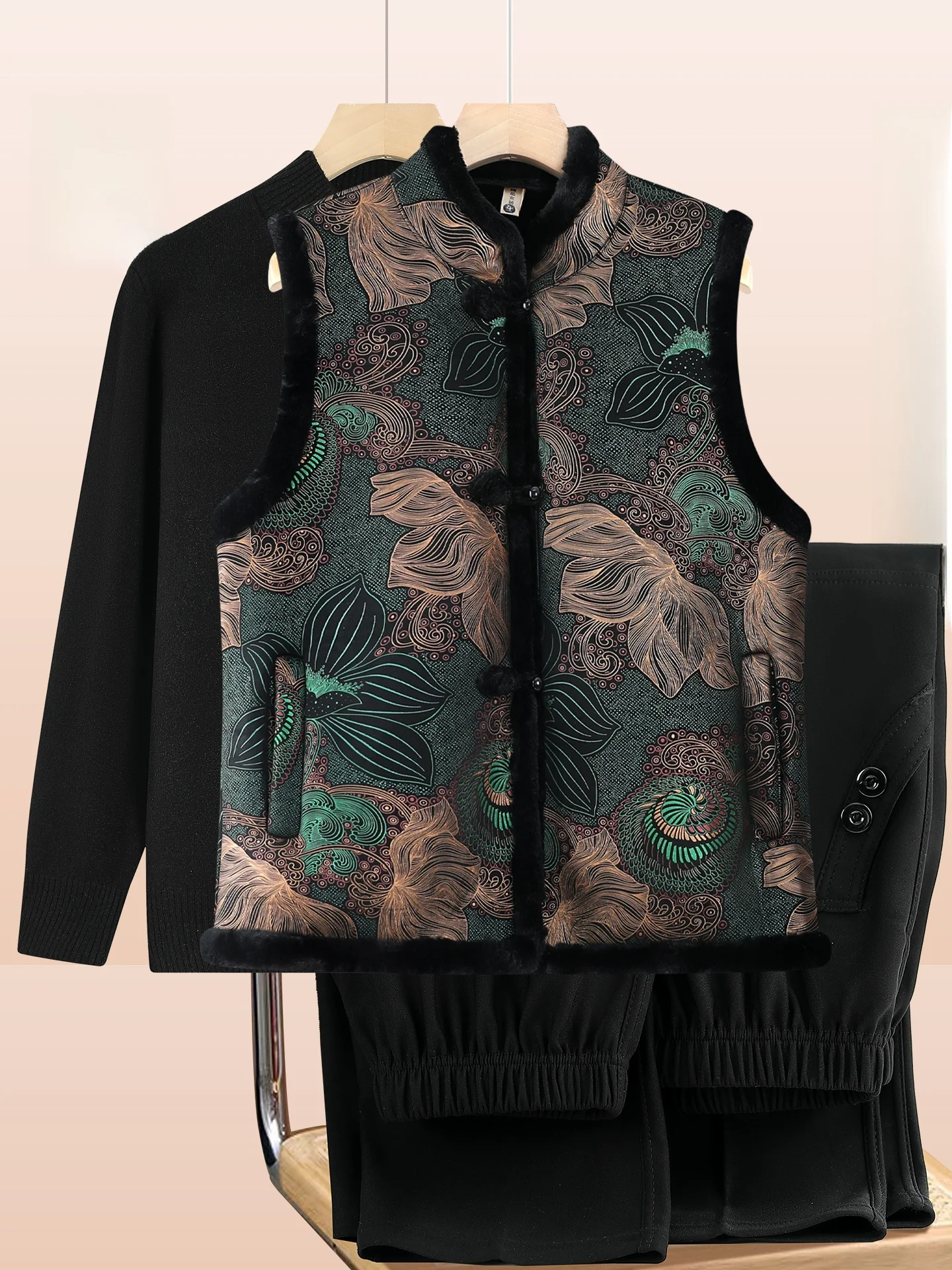 

Кожаный жилет с мехом для женщин среднего возраста, зимняя верхняя одежда для мам, модный свободный крой