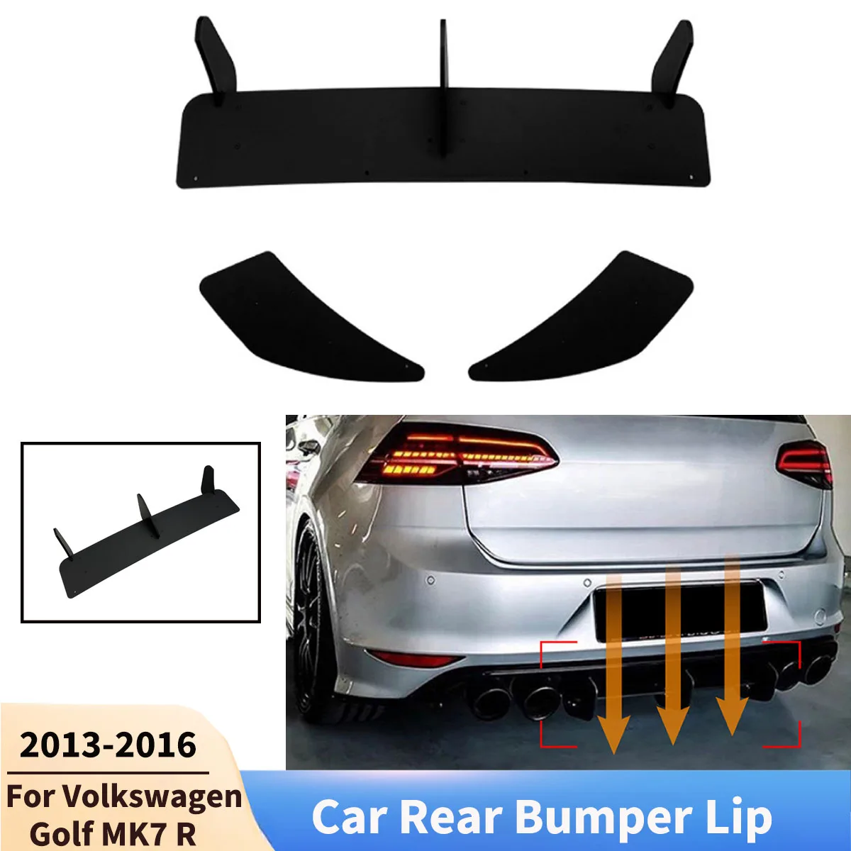 

For Volkswagen Golf 7 MK7 R 2013-2016 Rear Bumper Lip Diffuser Cars Accessories Spoiler Splitter Guard Board Body Kits Tuning