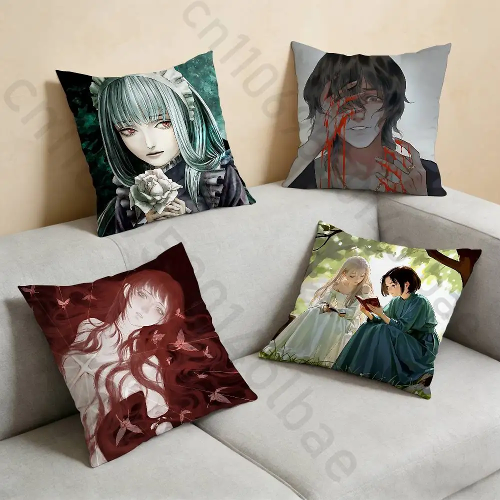 

T-The House In Fata Morgana Pillow Case Anti-dustmite Pillowcase Invisible zipper silky short plush Sofa cushion cover