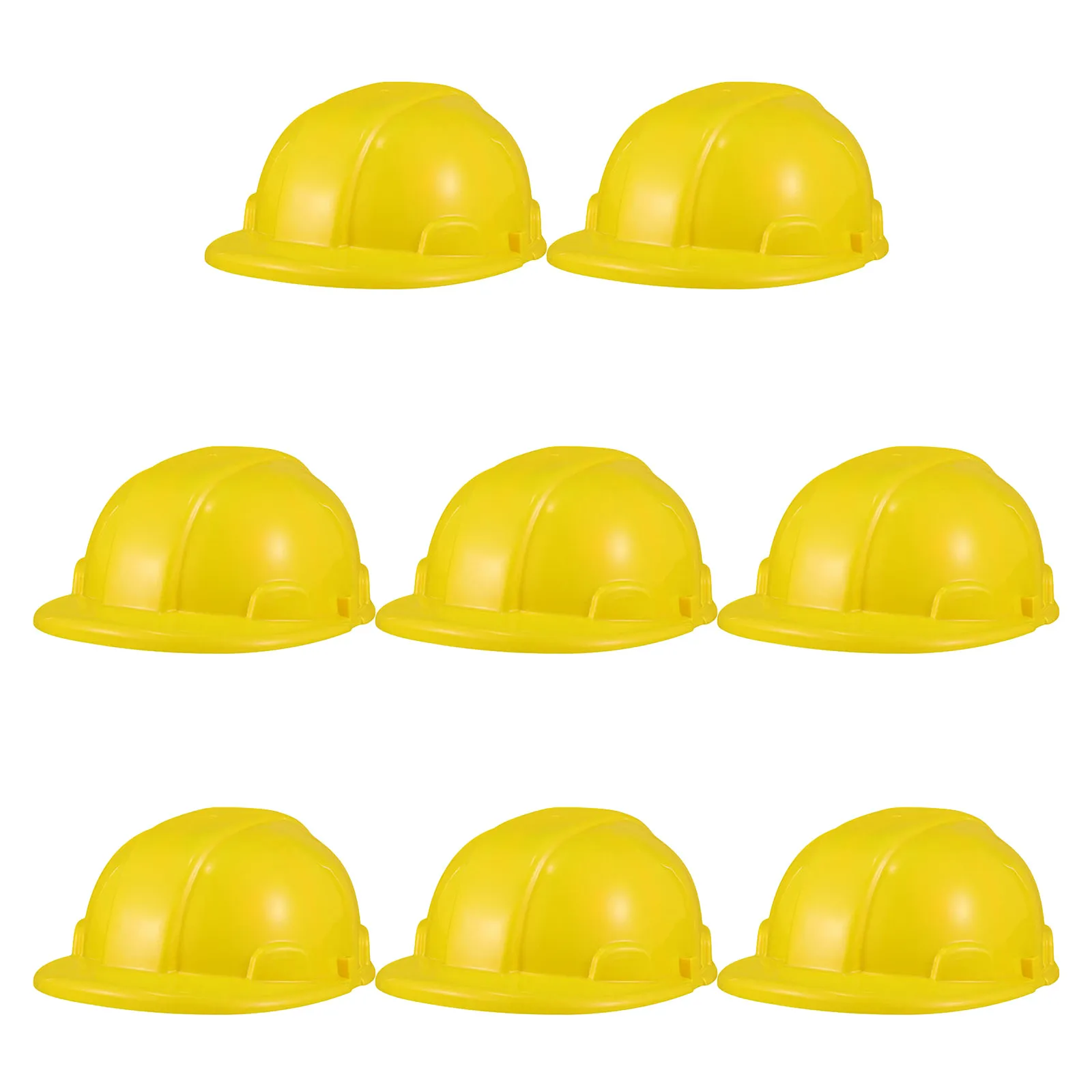 8 casques de chantier en plastique jaunes pour enfants, casques de sécurité d'ingénieur pour jeux de rôle, développement de la pensée créative, fête