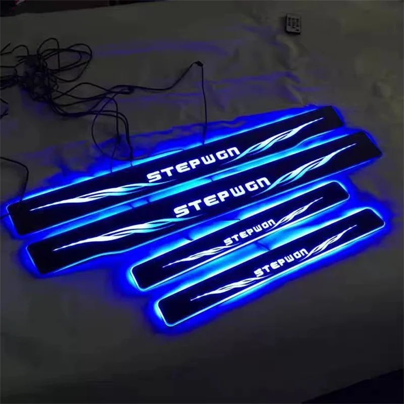 Led Moving Door Sill Scuff Plate Guard Sills Protector Trim For Honda StepWgn