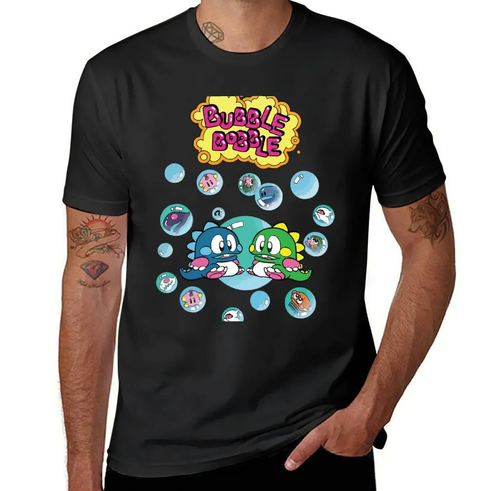 Bubble Bobble T-Shirt customizeds shirts graphic tees anime hippie clothes mens graphic t-shirts hip hop