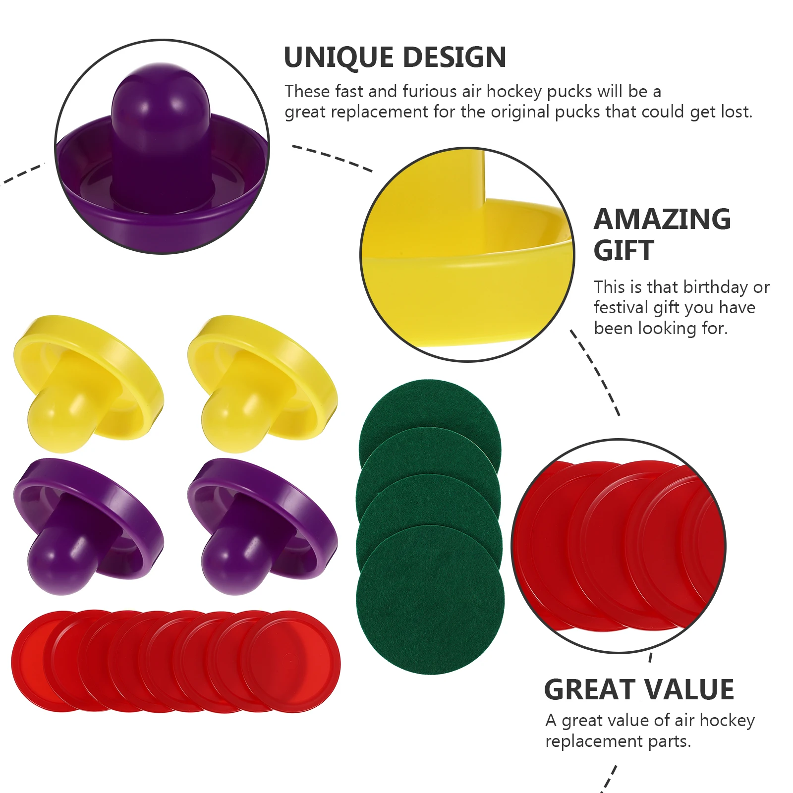 

Pusher Air Hockey Game Tables Accessories Pucks and Pushers Parts Paddles Putter