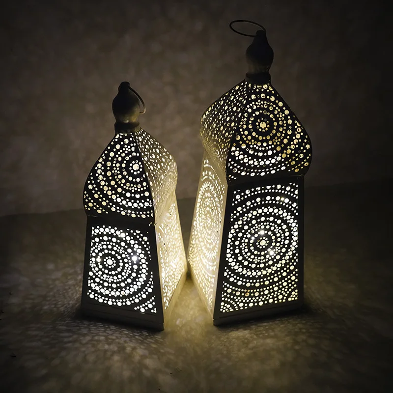 

New product conventional Moroccan metal wrought iron European hollow wind lamp new geometric floor decoration wind lamp