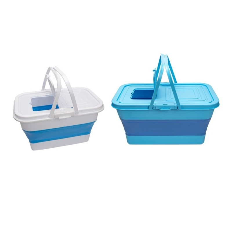 

12L/20L Collapsible Bucket Water Container with Handle Large Camp Water Bucket Folding Washing Basins Lightweight Pail