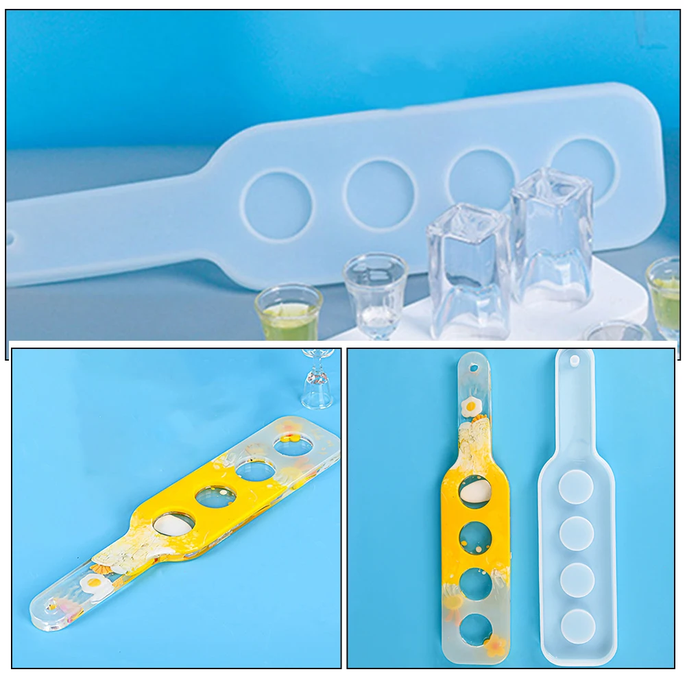 

2pcs Crystal Droplet Glue Mold Silicone Jewelry Tray Molds for Resin Shot Glass Holder Mirror DIY Epoxy Craft