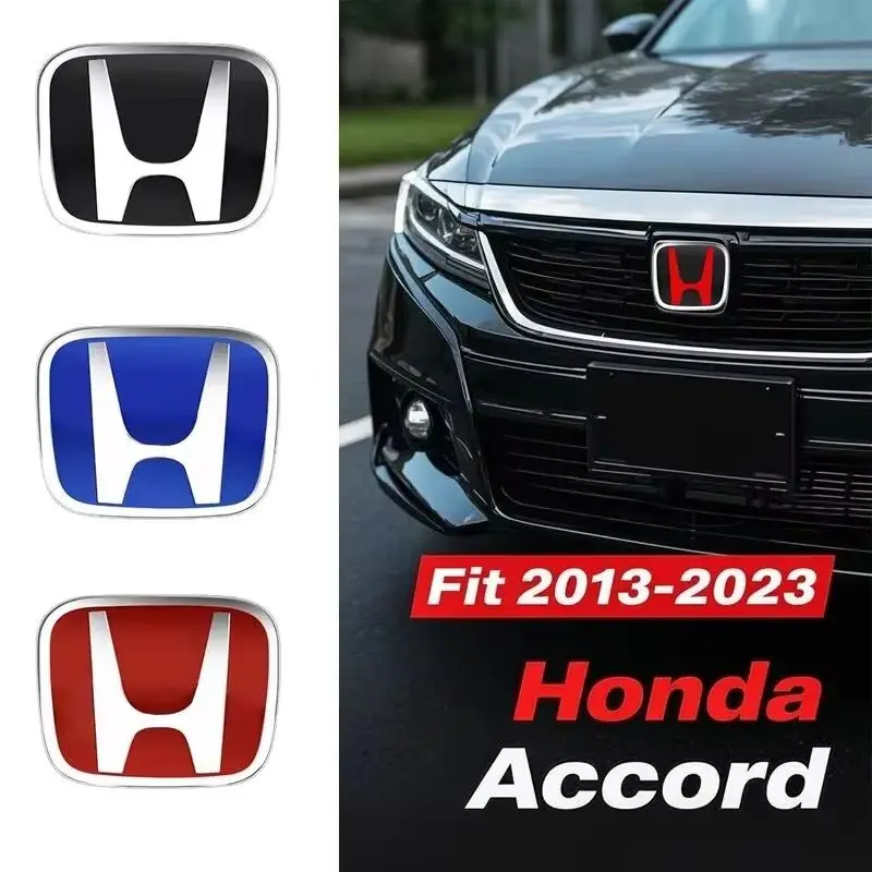 

2 шт. Передняя и задняя эмблема Honda Accord 2013-2023, хромированный значок с логотипом автомобиля из АБС-пластика, подходит для замены моделей седана 9-го 10-го поколения