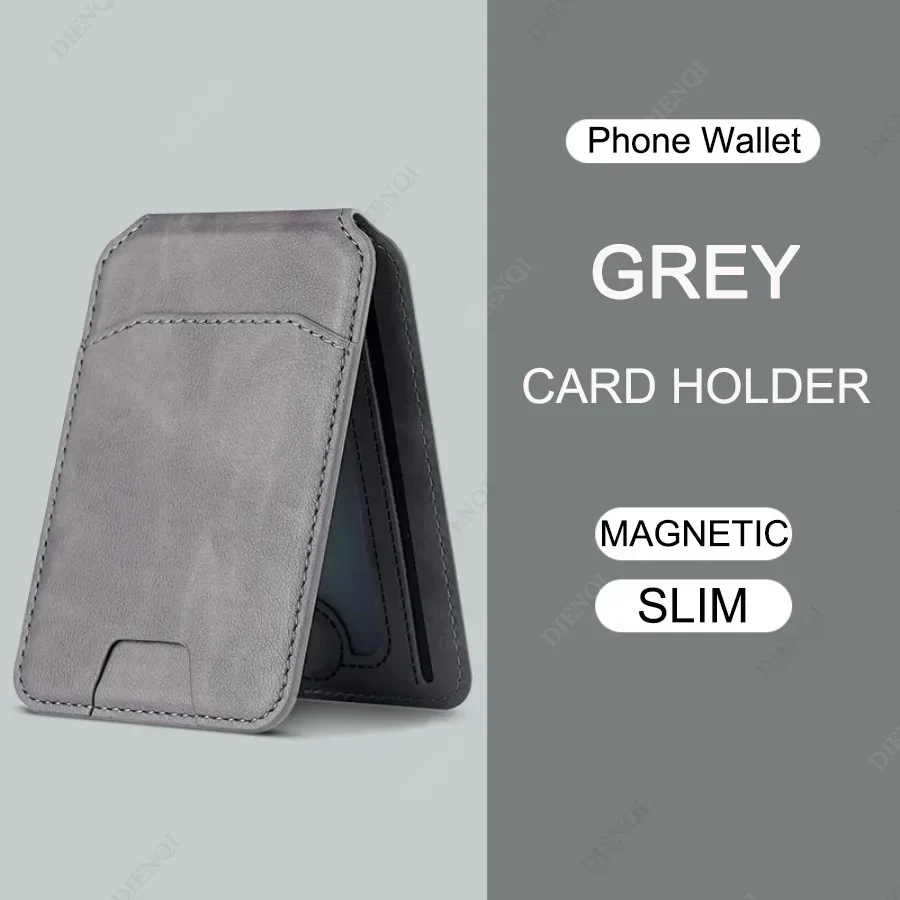 Magsafe Kartenetui, Telefonständer, PU-Leder, magnetischer Kartenhalter, Handyhüllen, Halterung, Ständer mit Ständer für iPhone 13/14/15/16 – Detail 10