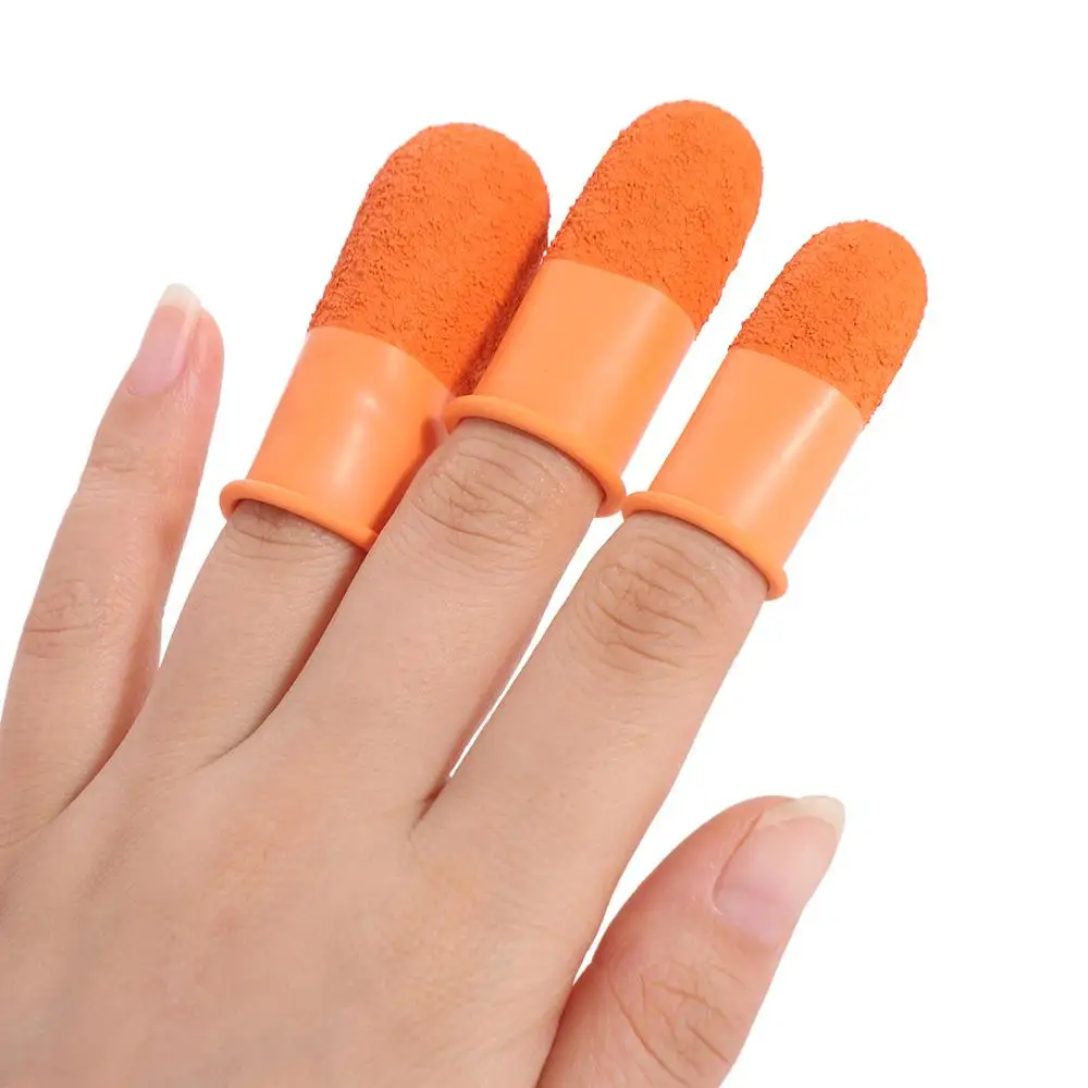 Multi-purpose Non-slip Finger Cover Counting Anti-static Fingertips Protector Gloves Natural Rubber Reusable Orange Finger Cots