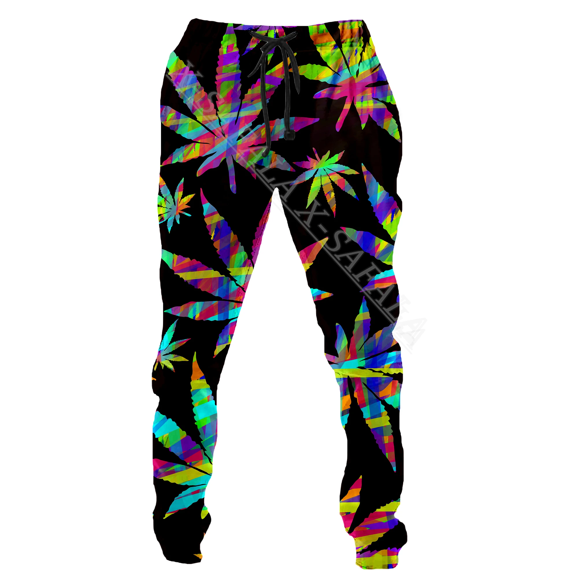 Colorful Y2k Pants Man Sweatpants Art Leaf 3D Printed Casual Joggers Streetwear Men's Sportwear Autumn Loose Sports Trousers