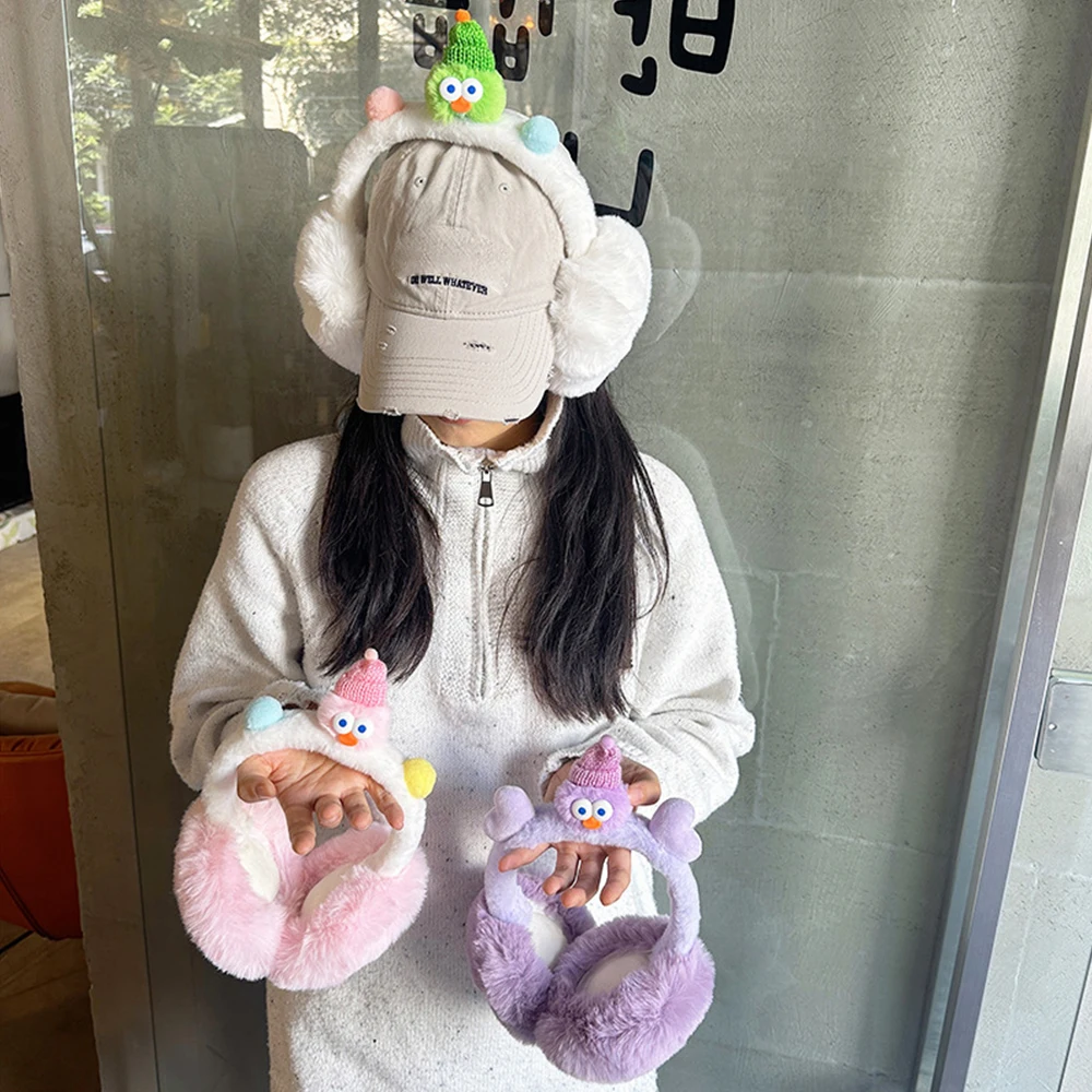 Sweet Plush Funny Earmuffs Cold Protection Keep Warm Ear Cover Foldable Soft Winter Earflaps Girls Women