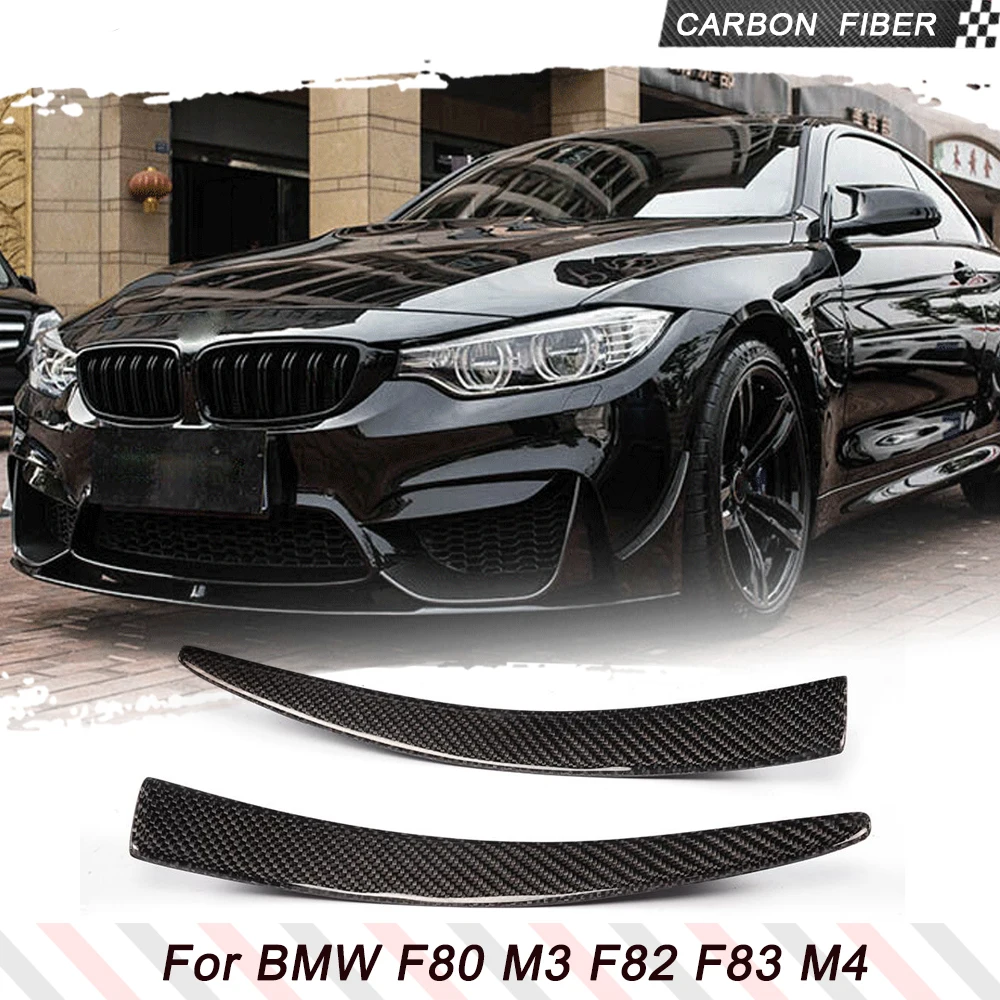 

For BMW F80 M3 F82 F83 M4 2014 - 2018 Carbon Fiber Front Bumper Moulding Trims Decoration Carbon Fiber / FRP 2PCS/SET Canards