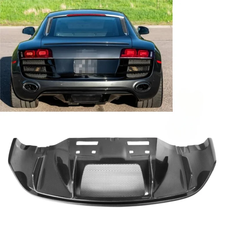 

For Audi R8 V10 2008-2015 V3 Style Real Carbon Fiber Rear Bumper Diffuser Lip