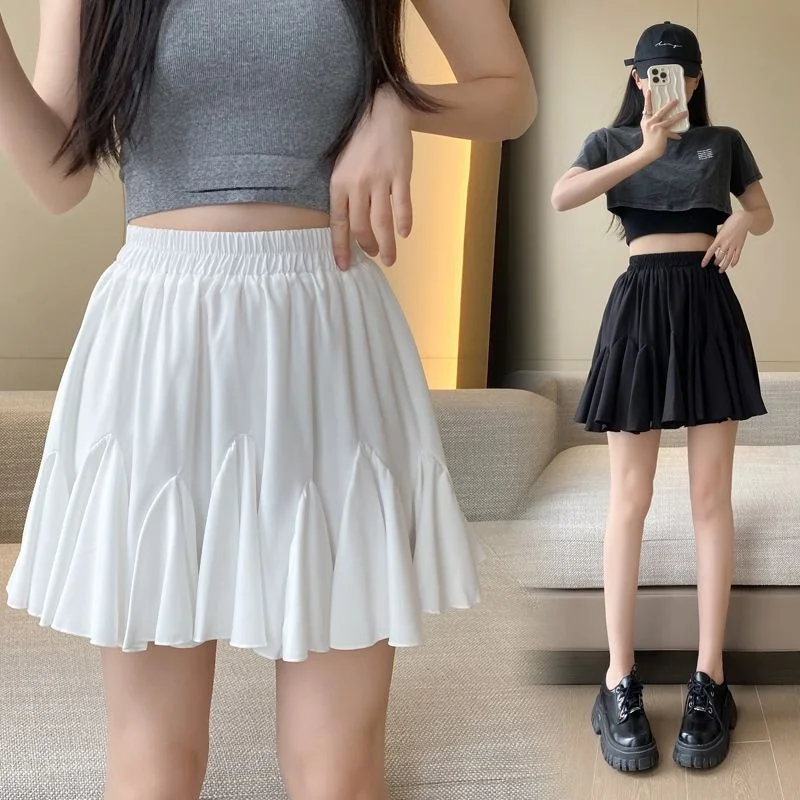 

Новая женская плиссированная юбка А-силуэта с высокой талией, утягивающая, непрозрачная, летняя, из полиэфирного волокна, модная, универсальная, короткая юбка 2025 года