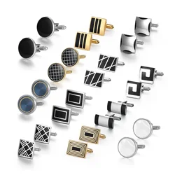 12 Pairs Set Cufflinks For Mens With Box Tie Clips & Cufflinks Man Shirt Pisa Ties Men Cuffs Souvenirs For Wedding Guests Gifts