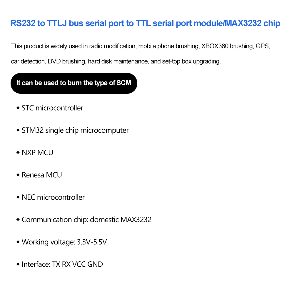 Modulo convertitore porta seriale MAX3232 da RS232 a TTL connettore 3.3V-5.5V DB9 MAX232 per ispezione automobilistica di manutenzione del disco rigido