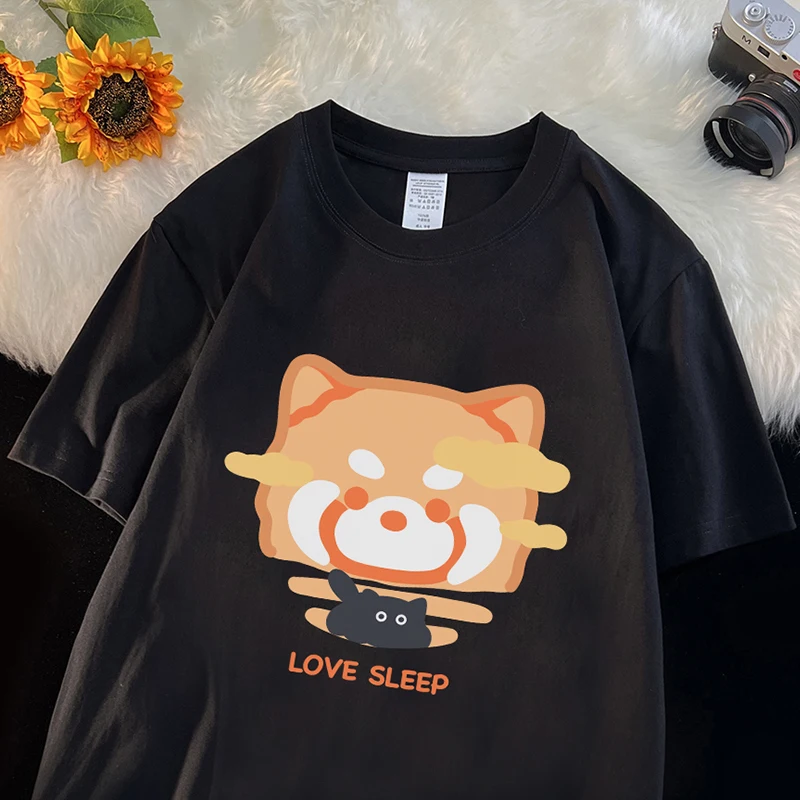 

Различные наряды для пар, летние наряды для пар из чистого хлопка, футболка с короткими рукавами и японским граффити, мужская футболка с короткими рукавами