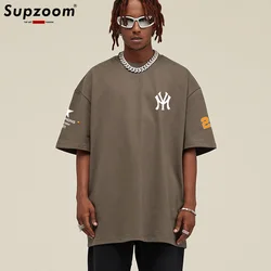 Supzoom New Arrival Summer Top Fashion Printed Neutral Short O-neck Casual Hip Hop Heavy Texture Cotton Ins Loose Men Tshirt