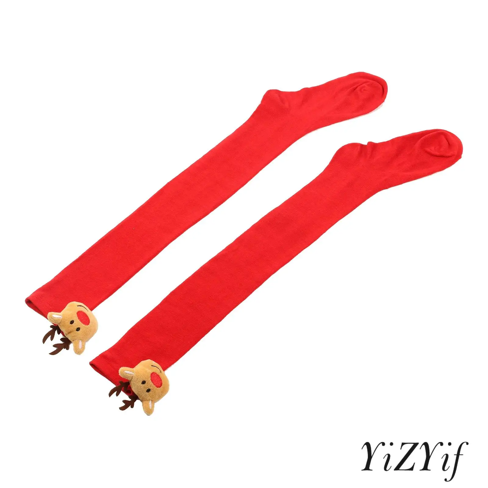 النساء 1 زوج إِلْكَة عيد الميلاد نمط تخزين مطاطا فوق الركبة متماسكة الفخذ العليا الجوارب موضة السنة الجديدة عيد الميلاد اليومية جوارب غير رسمية