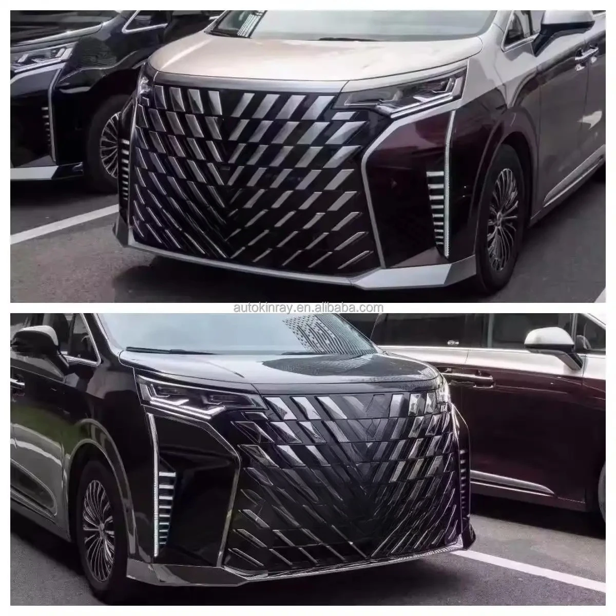 Newest Bodykit for BYD DENZA-D9 2022+ Front Bumper Upgrade to Genesis Car Bumpers Grills Front Lip ABS Tengshi-D9 Factory Price