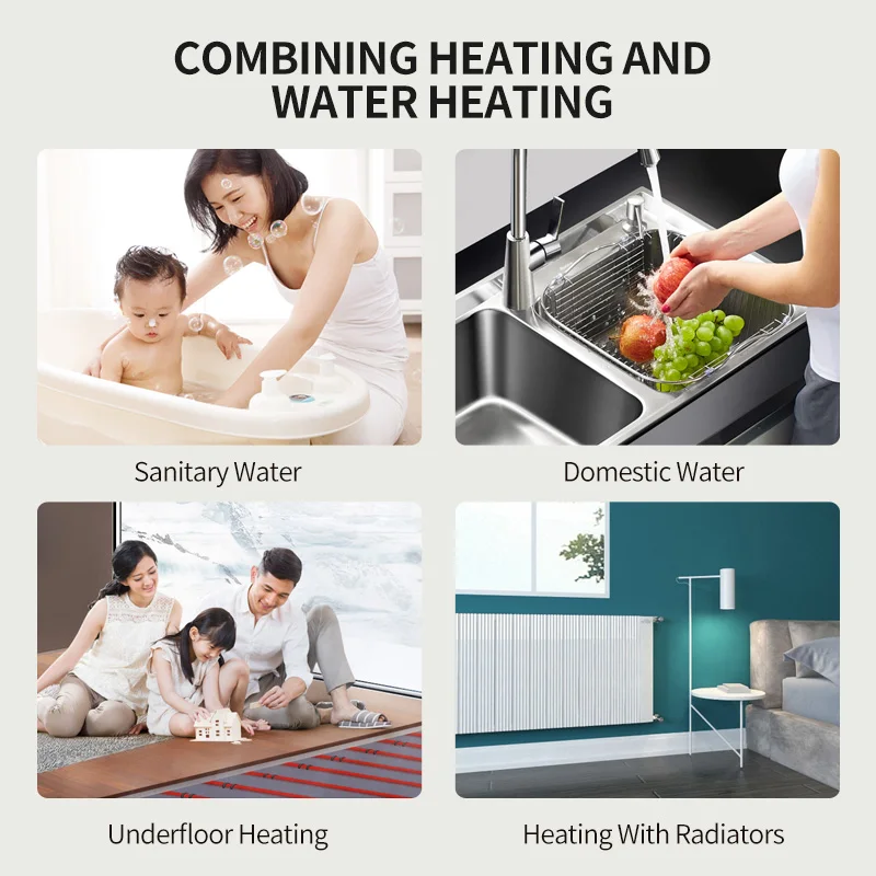 Smart Gas Water Heater Instant Household Gas Boiler with Large LCD Display and Touch Control Wall-Mounted Installation