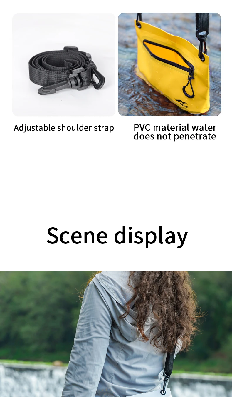 Maike Wash Dry Bags, wasserdichter Tagesrucksack zum Schwimmen, Strand, Wandern, Kajakfahren, Bootfahren, wasserdichte Tasche, Handytasche, Dry Bag – Detail 2