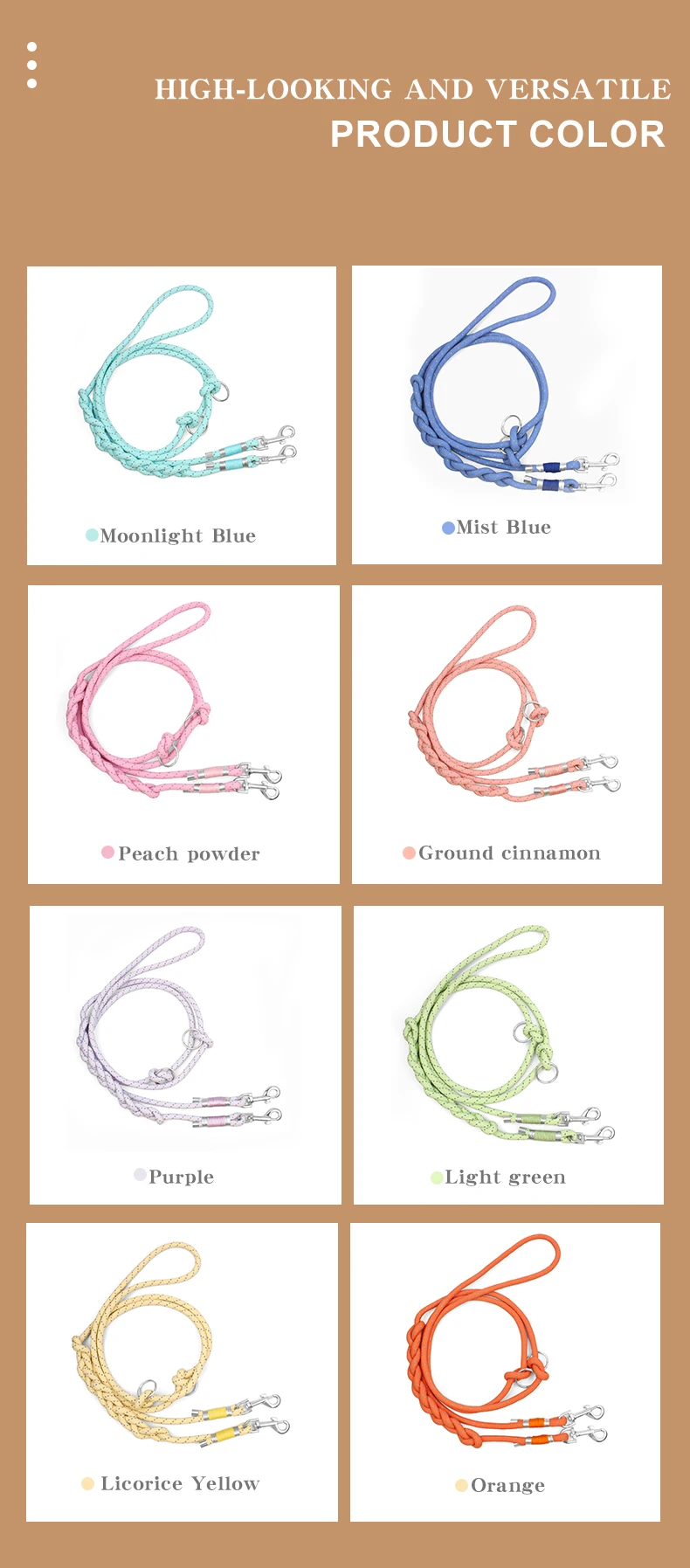 Haustier-Hundeleinen, verstellbar, freie Hände, Seil, für den Außenbereich, reflektierendes Nylon, zum Gehen, für Hunde, Laufen, Reisen, für kleine und mittelgroße Hunde – Detail 4