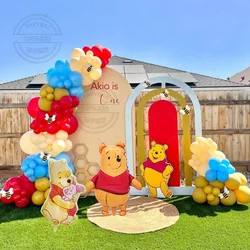 152pcs Disney Winnie the Pooh Bee themed party Balloon Arch Kit Macaron Red blue latex ball for kids birthday baby shower decor