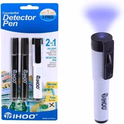 TIHOO Counterfeits Money Detector Pen with UV Light, Money Marker Counterfeit Bill Detector, Fake Bill Detector Pen Checker, 3 P