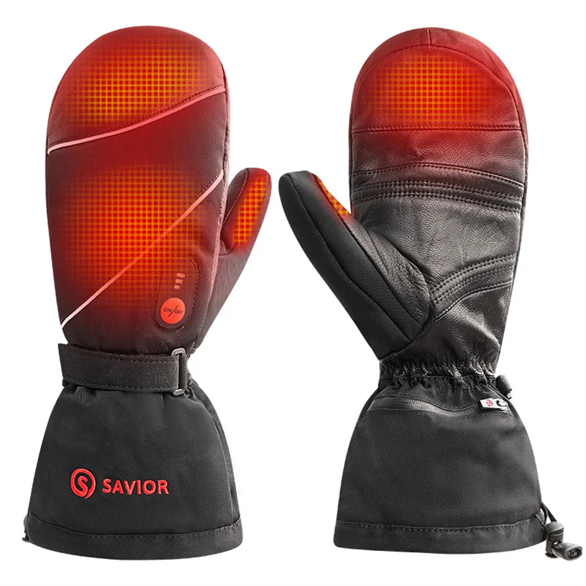 7.4V 2200mAh Motorcycle Heating Gloves Electric Heated Mittens Ski Gloves Waterproof With Charge Display
