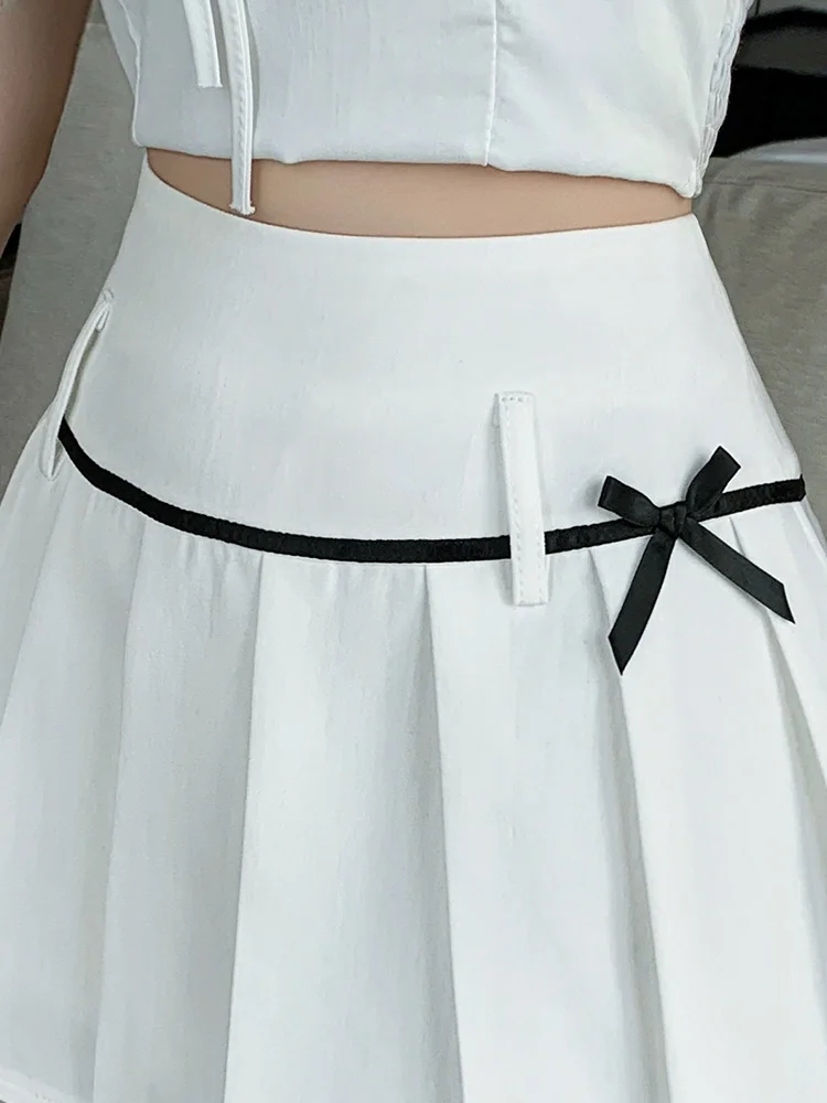 Witte Plooirok Dames A-lijn Pak Rok Lente Zomer Nieuwe Sle Hoge Taille Koreaanse Versie Afslanken Trendy Meisje