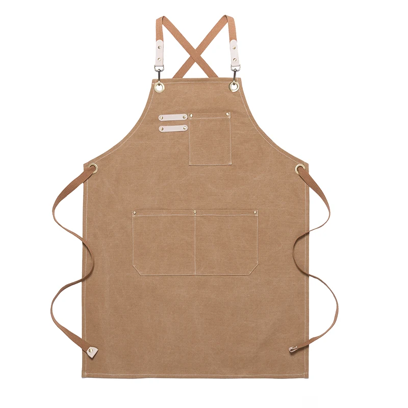 Cross-back Pink Canvas Apron Cafe Barista Bartender Bakery Pastry Chef Uniform Florist Painter Artist Gardener Workwear E97