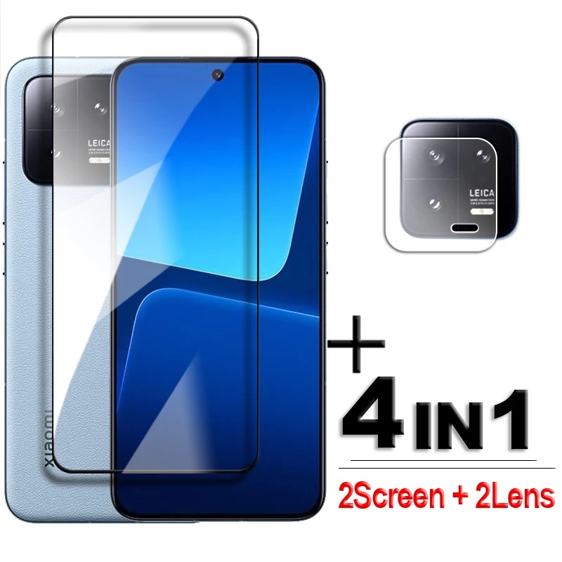 4in1 For Xiaomi 13 Glass Xiaomi 11T 12T 13 13T Pro Tempered Glass 2.5D Full Cover Screen Protector For Xiaomi 13 Film 6.36 inch