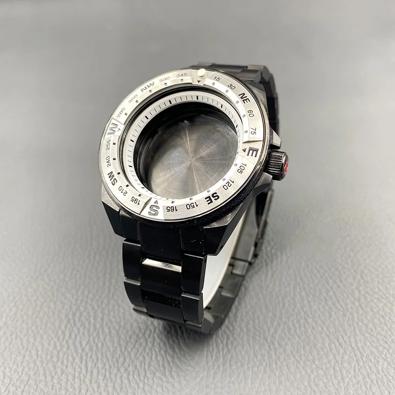45mm Mod SRPF Samurai Series Watch Case and 22mm Bracelet Sets for 28.5mm Dial Fits NH34 NH35 NH36 Movement Customizable