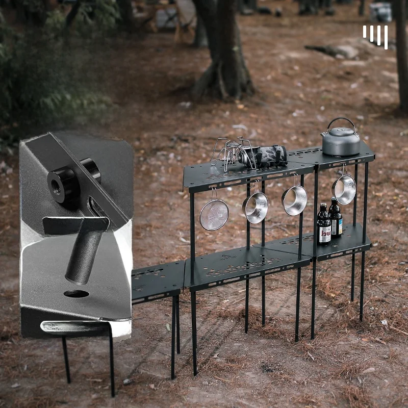 Outdoor Hexagonal Combination Table Barbecue Table Multi-Function Connecting Cam Dinner Table elf Detachable Table