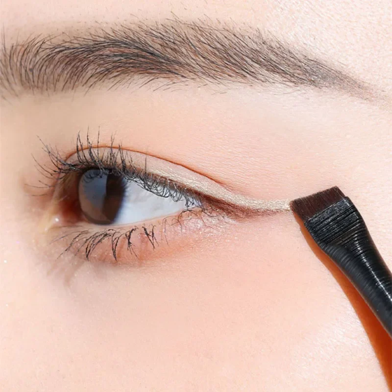 แปรงแต่งหน้ารุ่นอัพเกรด แปรงอายไลเนอร์แบบใบมีดบางเฉียบ แปรงเขียนคิ้วแบบแบน มุมเฉียงเล็ก