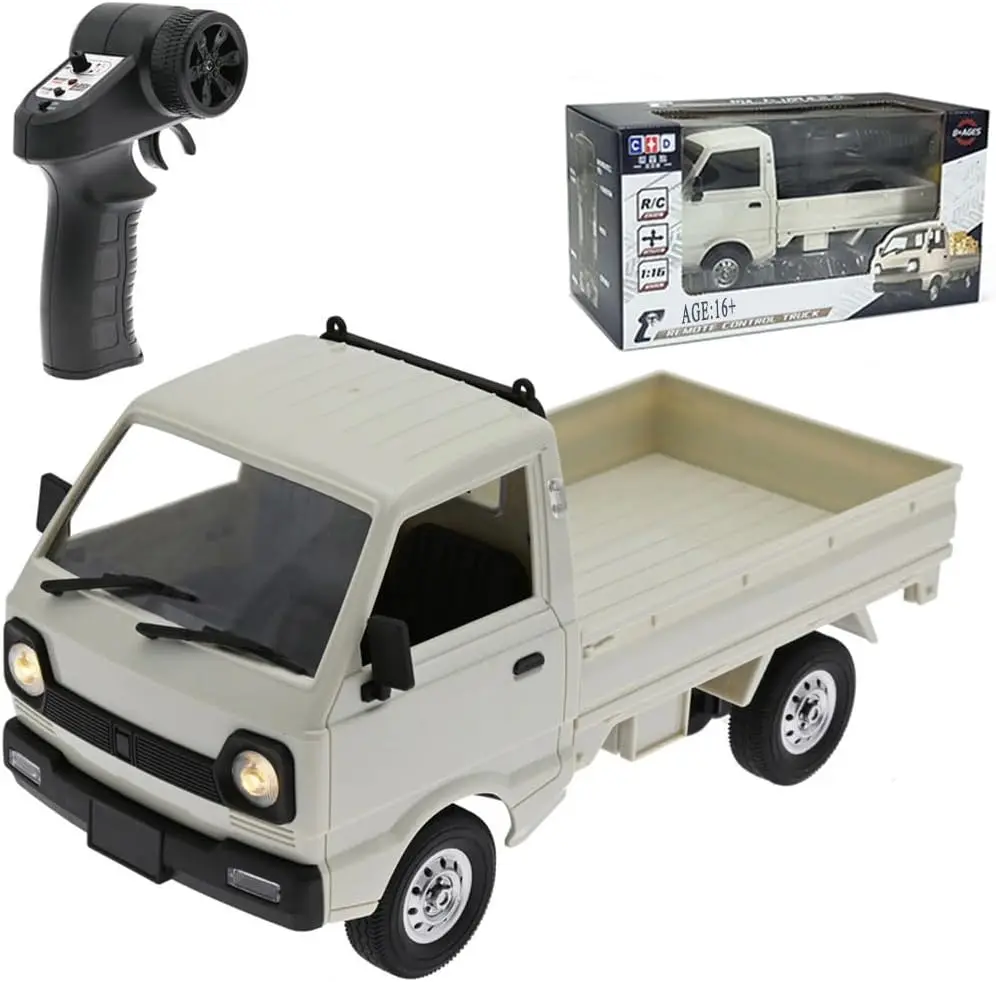 D12Mini Kei Truck RC Car 1/16 2.4Ghz Remote Control Rock Crawler Off Road Truck with LED Headlights, RTR for Adults