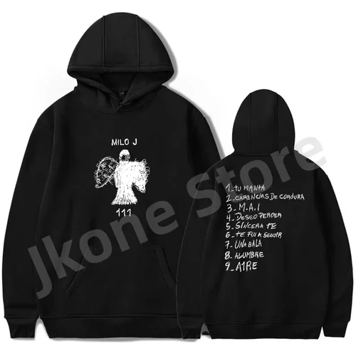 Imagen 2 del producto Milo J sudaderas con capucha 111 álbum Merch estampado mujeres hombres moda Casual cantante sudaderas de manga larga de talla grande
