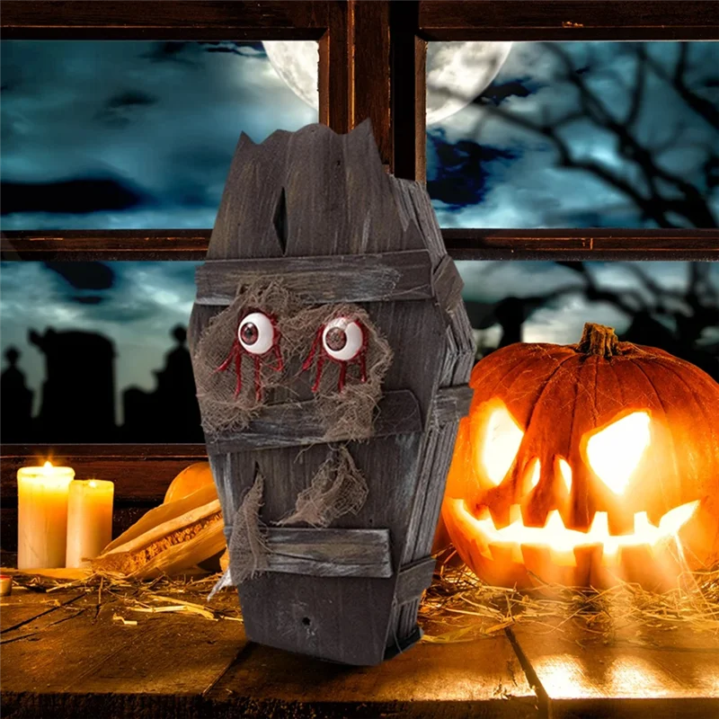 ABDJ-Хэллоуин коробка для гроба с звуковыми эффектами ужасов пиратское сокровище с визуальным эффектом ужасов для бара секретная комната декор сцены