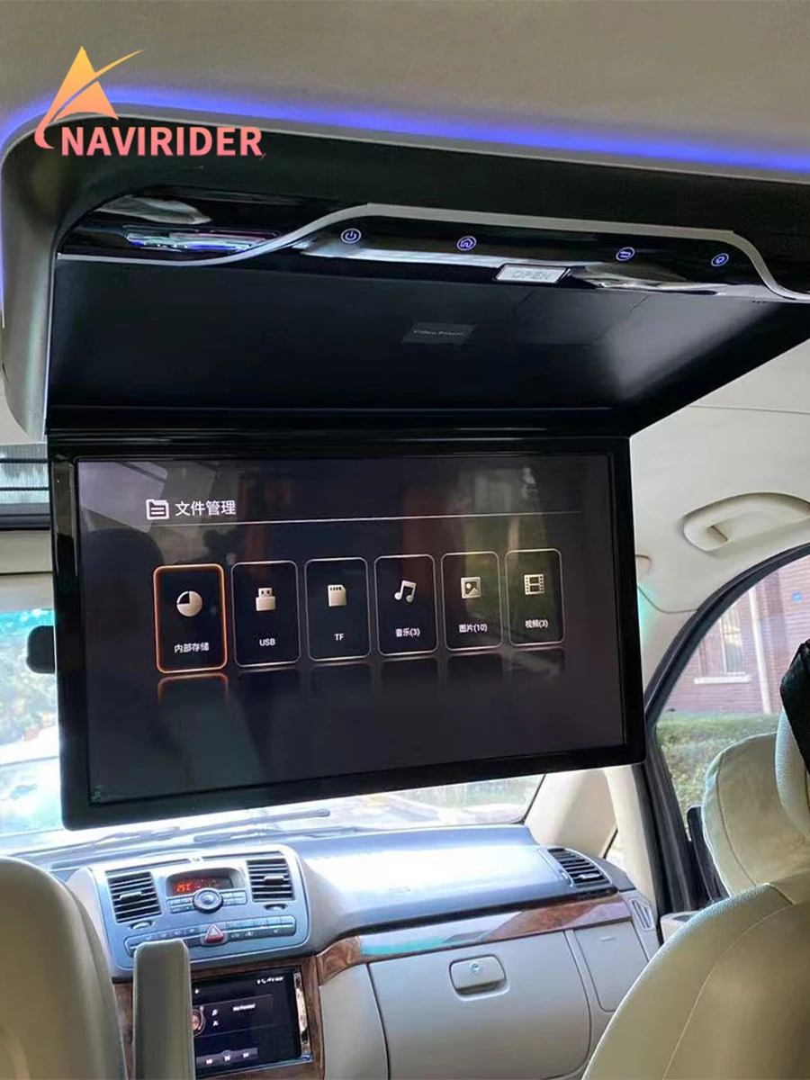 19 inch MP5-monitor Dakplafondmonitor Multimedia voor Mercedes - Benz Viano Videospeler Universele auto HDMI-ingang USB FM - afbeelding 2